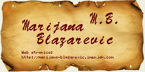 Marijana Blažarević vizit kartica